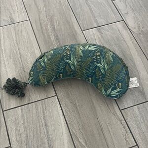 Green Botanical Print Crescent Pillow